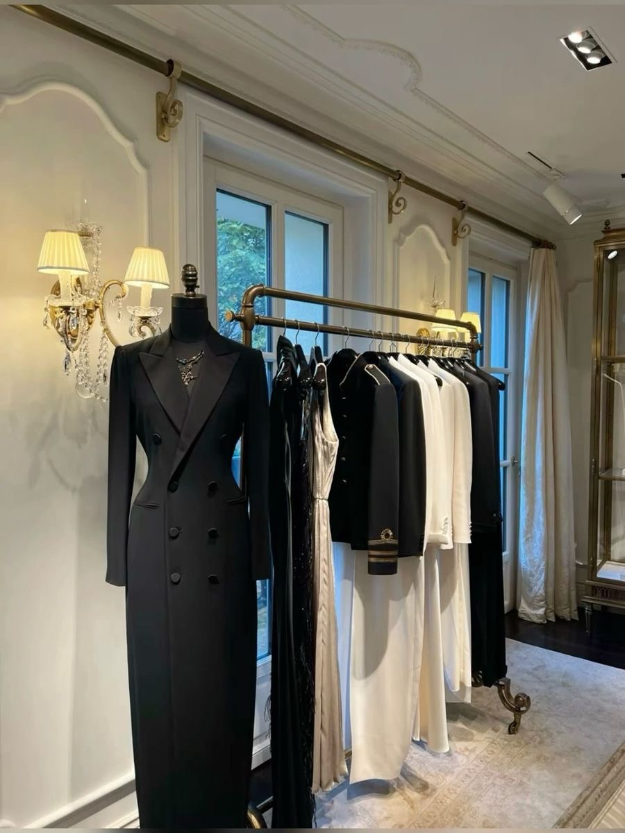 Elegant boutique interior with curated garments